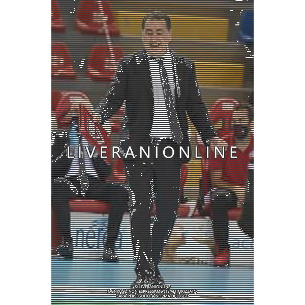 Roberto Bartomeoli/LM - Cucine Lube Civitanova vs Leo Shoes Modena - Volleyball Italian Serie A Men Superleague Championship 2020/2021 16 January 2021 - Palasport Eurosuole Forum, civitanova marche, Italy Photo showing: Exultation of Ferdinando De Giorgi (Coach of Cucine Lube Civitanova) @LM/Roberto Bartomeoli AG ALDO LIVERANI SAS