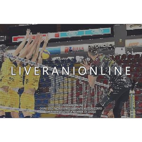 Roberto Bartomeoli/LM - Cucine Lube Civitanova vs Leo Shoes Modena - Volleyball Italian Serie A Men Superleague Championship 2020/2021 16 January 2021 - Palasport Eurosuole Forum, civitanova marche, Italy Photo showing: Spike of Osmany Juantorena (Cucine Lube Civitanova) @LM/Roberto Bartomeoli AG ALDO LIVERANI SAS