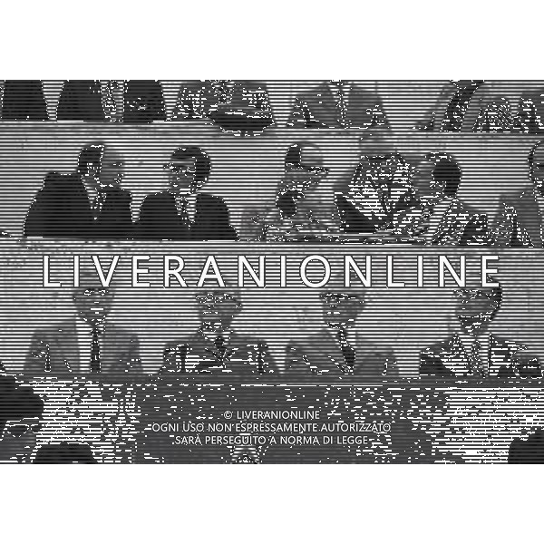 20-10-1973 ROMA QUALIFICAZIONI AI MONDIALI DI CALCIO ITALIA SVIZZERA 2-0 NELA FOTO SANDRO PERTINI-ARTEMIO FRANCHI-GIOVANNI LEONE AG ALDO LIVERANI SAS