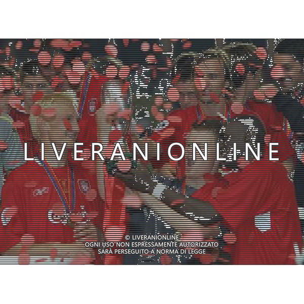 Liverpool - Cska Mosca supercoppa europea a montecarlo 26/08/2005 nella foto festeggiamenti del liverpool vincitore della supercoppa ph luzzani/agenzia aldo liverani