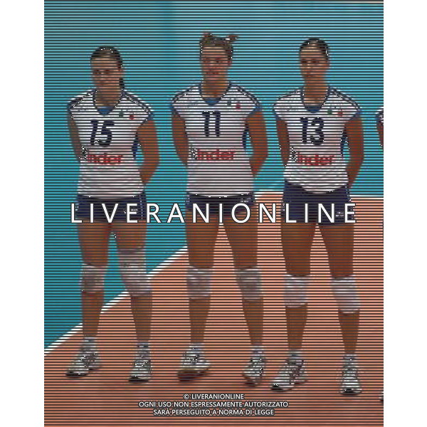 LIVORNO,26 AGOSTO 2005 VOLLEY FEMMINILE QUADRANGOLARE INTERNAZIONALE \'CITTA\' DI LIVORNO\' PARTITA ITALIA-CROAZIA NELLA FOTO: DEL CORE ORTOLANI LURASCHI FOTO BIZZI-A.LIVERANI