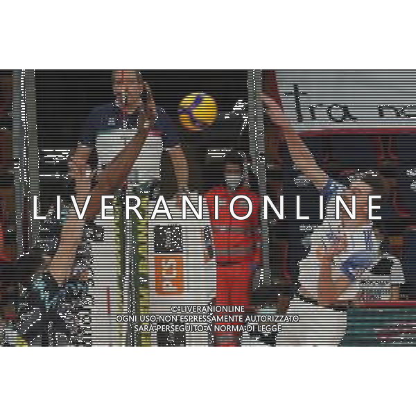 Loris Cerquiglini/LM - Sir Safety Conad Perugia vs Allianz Milano - Volleyball Italian Serie A Men Superleague Championship 2020/2021 17 January 2021 - PalaEvangelisti, perugia, Italy Photo showing: matteo piano (n. 11 middler blocker power volley milano) spike @LM/Loris Cerquiglini AG ALDO LIVERANI SAS