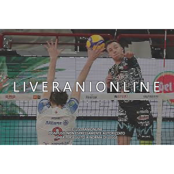 Loris Cerquiglini/LM - Sir Safety Conad Perugia vs Allianz Milano - Volleyball Italian Serie A Men Superleague Championship 2020/2021 17 January 2021 - PalaEvangelisti, perugia, Italy Photo showing: oleh plotnytskyi (n.17 bitter sticker sir safety conad perugia) spike jean patry (n.09 opposite spicker power volley milano) block @LM/Loris Cerquiglini AG ALDO LIVERANI SAS