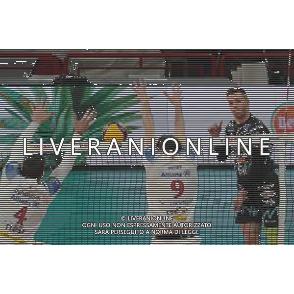 Loris Cerquiglini/LM - Sir Safety Conad Perugia vs Allianz Milano - Volleyball Italian Serie A Men Superleague Championship 2020/2021 17 January 2021 - PalaEvangelisti, perugia, Italy Photo showing: oleh plotnytskyi (n.17 bitter sticker sir safety conad perugia) spike jean patry (n.09 opposite spicker power volley milano) block @LM/Loris Cerquiglini AG ALDO LIVERANI SAS