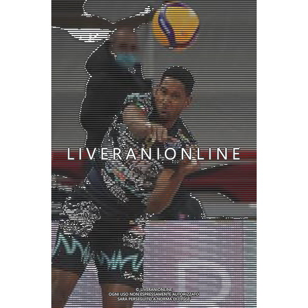 Loris Cerquiglini/LM - Sir Safety Conad Perugia vs Allianz Milano - Volleyball Italian Serie A Men Superleague Championship 2020/2021 17 January 2021 - PalaEvangelisti, perugia, Italy Photo showing: wilfredo leon venero (n.9 hitter spiker sir safety conad perugia) serve @LM/Loris Cerquiglini AG ALDO LIVERANI SAS