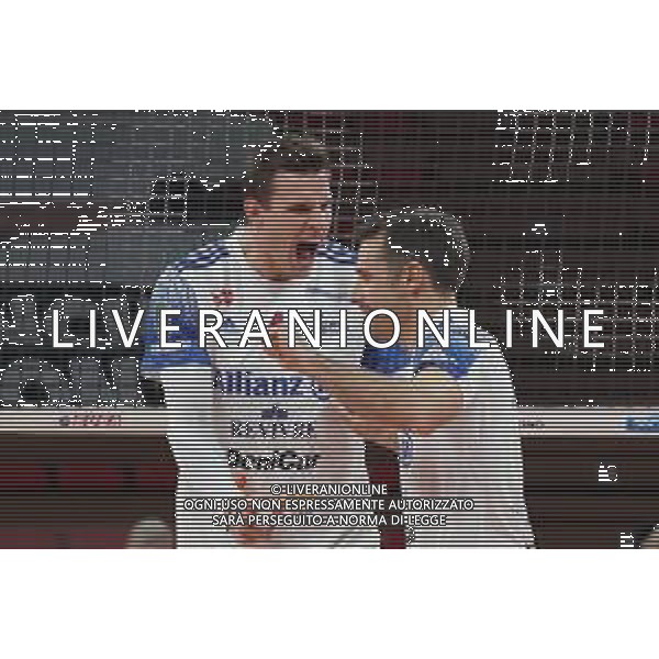 Loris Cerquiglini/LM - Sir Safety Conad Perugia vs Allianz Milano - Volleyball Italian Serie A Men Superleague Championship 2020/2021 17 January 2021 - PalaEvangelisti, perugia, Italy Photo showing: jan kozamernik (n. 5 middle-blocker power volley milano) exultation @LM/Loris Cerquiglini AG ALDO LIVERANI SAS