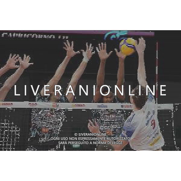 Loris Cerquiglini/LM - Sir Safety Conad Perugia vs Allianz Milano - Volleyball Italian Serie A Men Superleague Championship 2020/2021 17 January 2021 - PalaEvangelisti, perugia, Italy Photo showing: jean patry (n.09 opposite spicker power volley milano) spike wilfredo leon venero (n.9 hitter spiker sir safety conad perugia) block @LM/Loris Cerquiglini AG ALDO LIVERANI SAS