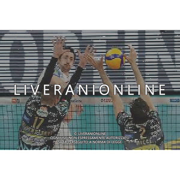 Loris Cerquiglini/LM - Sir Safety Conad Perugia vs Allianz Milano - Volleyball Italian Serie A Men Superleague Championship 2020/2021 17 January 2021 - PalaEvangelisti, perugia, Italy Photo showing: matteo staforini (n. 2 libero power volley milano) spike @LM/Loris Cerquiglini AG ALDO LIVERANI SAS