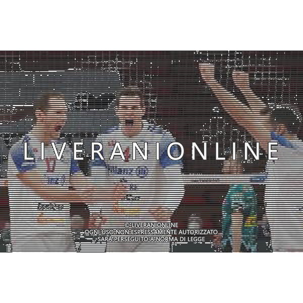 Loris Cerquiglini/LM - Sir Safety Conad Perugia vs Allianz Milano - Volleyball Italian Serie A Men Superleague Championship 2020/2021 17 January 2021 - PalaEvangelisti, perugia, Italy Photo showing: power volley milano exultation @LM/Loris Cerquiglini AG ALDO LIVERANI SAS
