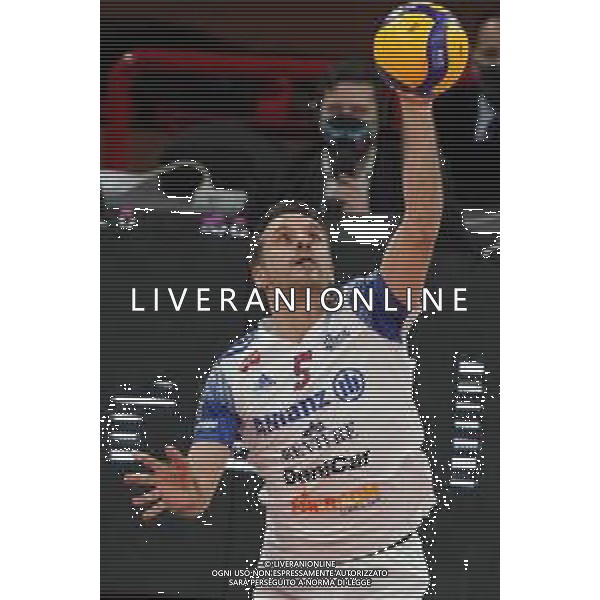 Loris Cerquiglini/LM - Sir Safety Conad Perugia vs Allianz Milano - Volleyball Italian Serie A Men Superleague Championship 2020/2021 17 January 2021 - PalaEvangelisti, perugia, Italy Photo showing: servenicola daldello (n.5 setter power volley milano) @LM/Loris Cerquiglini AG ALDO LIVERANI SAS