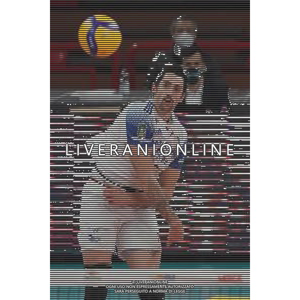 Loris Cerquiglini/LM - Sir Safety Conad Perugia vs Allianz Milano - Volleyball Italian Serie A Men Superleague Championship 2020/2021 17 January 2021 - PalaEvangelisti, perugia, Italy Photo showing: stephen maar (n. 07 hitter spicker power volley milano) serve @LM/Loris Cerquiglini AG ALDO LIVERANI SAS