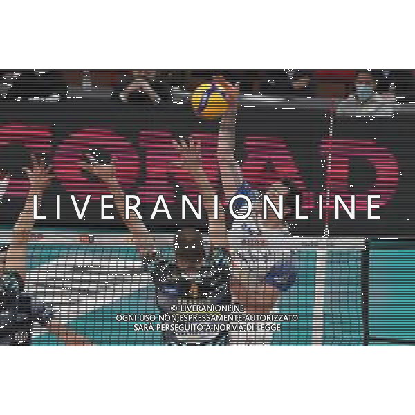 Loris Cerquiglini/LM - Sir Safety Conad Perugia vs Allianz Milano - Volleyball Italian Serie A Men Superleague Championship 2020/2021 17 January 2021 - PalaEvangelisti, perugia, Italy Photo showing: stephen maar (n. 07 hitter spicker power volley milano) spike @LM/Loris Cerquiglini AG ALDO LIVERANI SAS