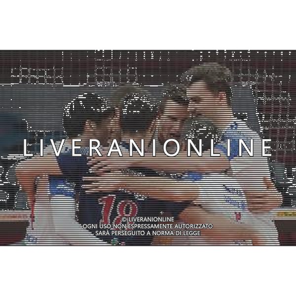 Loris Cerquiglini/LM - Sir Safety Conad Perugia vs Allianz Milano - Volleyball Italian Serie A Men Superleague Championship 2020/2021 17 January 2021 - PalaEvangelisti, perugia, Italy Photo showing: power volley milano exultation @LM/Loris Cerquiglini AG ALDO LIVERANI SAS
