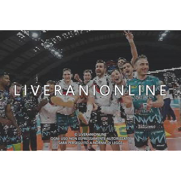 Loris Cerquiglini/LM - Sir Safety Conad Perugia vs Allianz Milano - Volleyball Italian Serie A Men Superleague Championship 2020/2021 17 January 2021 - PalaEvangelisti, perugia, Italy Photo showing: sir sfety conad exultation for victory of the game @LM/Loris Cerquiglini AG ALDO LIVERANI SAS