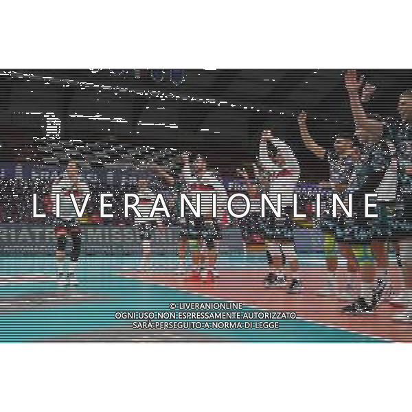 Loris Cerquiglini/LM - Sir Safety Conad Perugia vs Allianz Milano - Volleyball Italian Serie A Men Superleague Championship 2020/2021 17 January 2021 - PalaEvangelisti, perugia, Italy Photo showing: sir sfety conad exultation for victory of the game @LM/Loris Cerquiglini AG ALDO LIVERANI SAS