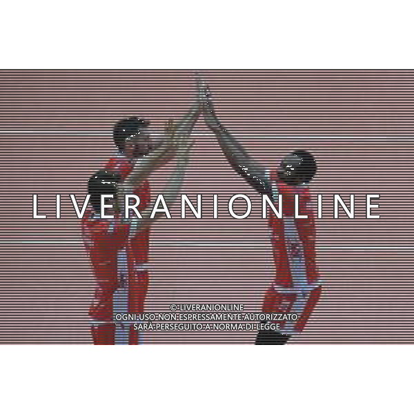 Roberto Tommasini/LM - NBV Verona vs Consar Ravenna - Volleyball Italian Serie A Men Superleague Championship 2020/2021 17 January 2021 - AGSM Forum, Verona, Italy Photo showing: Stefano Mengozzi - Consar Ravenna - Martins Arasomean - Consar Ravenna @LM/Roberto Tommasini AG ALDO LIVERANI SAS