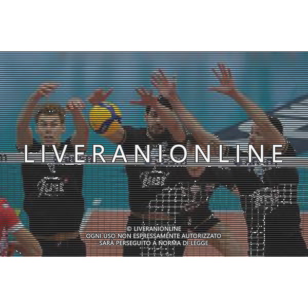 Roberto Tommasini/LM - NBV Verona vs Consar Ravenna - Volleyball Italian Serie A Men Superleague Championship 2020/2021 17 January 2021 - AGSM Forum, Verona, Italy Photo showing: Block NBV Verona by Mads Jensen - NBV Verona - Jonas Aguenier - NBV Verona Thomas Jaeschke - NBV Verona @LM/Roberto Tommasini AG ALDO LIVERANI SAS