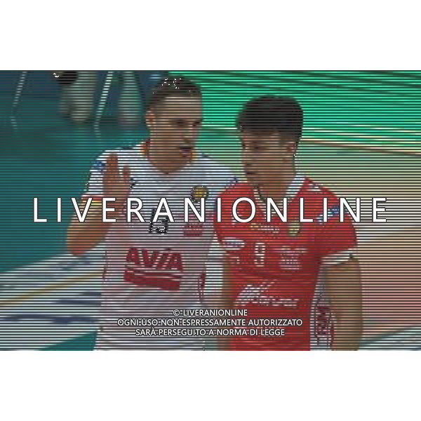 Roberto Tommasini/LM - NBV Verona vs Consar Ravenna - Volleyball Italian Serie A Men Superleague Championship 2020/2021 17 January 2021 - AGSM Forum, Verona, Italy Photo showing: Jani Kovacic - Consar Ravenna - Francesco Recine - Consar Ravenna @LM/Roberto Tommasini AG ALDO LIVERANI SAS