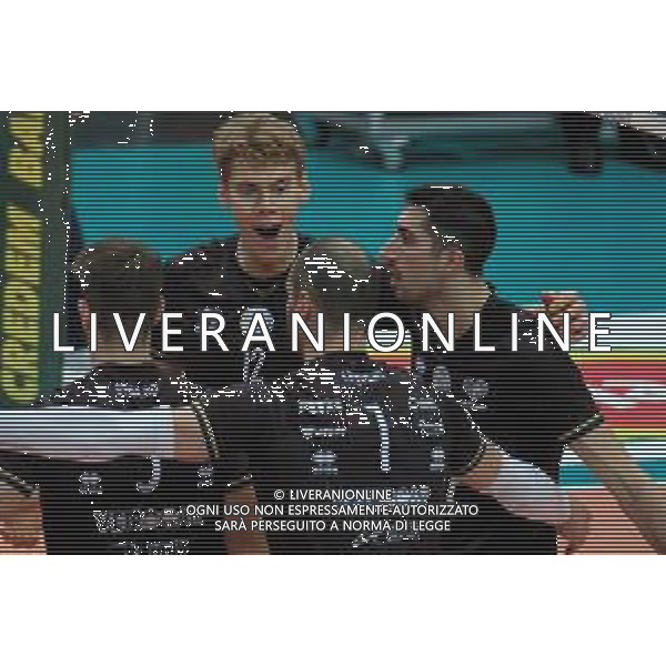 Roberto Tommasini/LM - NBV Verona vs Consar Ravenna - Volleyball Italian Serie A Men Superleague Championship 2020/2021 17 January 2021 - AGSM Forum, Verona, Italy Photo showing: Exultation of NBV Verona @LM/Roberto Tommasini AG ALDO LIVERANI SAS