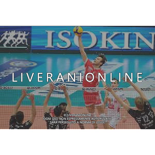 Roberto Tommasini/LM - NBV Verona vs Consar Ravenna - Volleyball Italian Serie A Men Superleague Championship 2020/2021 17 January 2021 - AGSM Forum, Verona, Italy Photo showing: Pipe of Eric Loeppky - Consar Ravenna @LM/Roberto Tommasini AG ALDO LIVERANI SAS