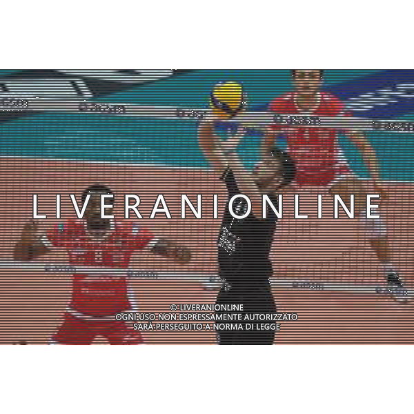 Roberto Tommasini/LM - NBV Verona vs Consar Ravenna - Volleyball Italian Serie A Men Superleague Championship 2020/2021 17 January 2021 - AGSM Forum, Verona, Italy Photo showing: Set of Milan Peslac - NBV Verona @LM/Roberto Tommasini AG ALDO LIVERANI SAS