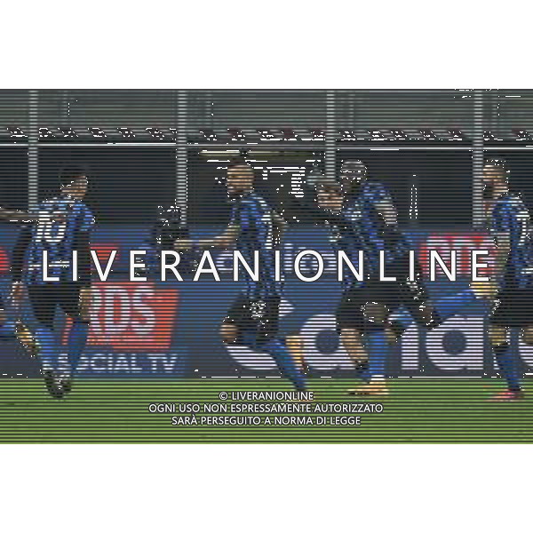 esultanza Inter dopo il gol del 2 a 0 di Nicolo\' Barella (Inter) Inter vs Juventus Campionato Serie A TIM - 18a giornata Milano 17-01-2021 Stadio Giuseppe Meazza - San Siro foto Roberto Garavaglia/ag. Aldo Liverani sas /AGENZIA ALDO LIVERANI SAS