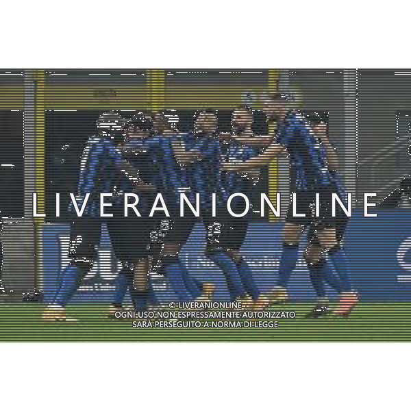 esultanza Inter dopo il gol del 2 a 0 di Nicolo\' Barella (Inter) Inter vs Juventus Campionato Serie A TIM - 18a giornata Milano 17-01-2021 Stadio Giuseppe Meazza - San Siro foto Roberto Garavaglia/ag. Aldo Liverani sas /AGENZIA ALDO LIVERANI SAS