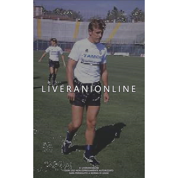 RETROSPETTIVA FRANCK SAUZEE CALCIATORE FRANCESE CON LA MAGLIA DELL\'ATALANTA NEL 1993-1994. NELLA FOTO DURANTE L\'ALLENAMENTO ©Archivio DFP/AGENZIA ALDO LIVERANI SAS