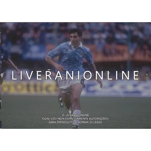 RETROSPETTIVA GIAMPAOLO SAURINI CALCIATORE NELLA FOTO CON LA MAGLIA DELLA LAZIO NEL 1990-1991 ARCHIVIO AG. ALDO LIVERANI SAS