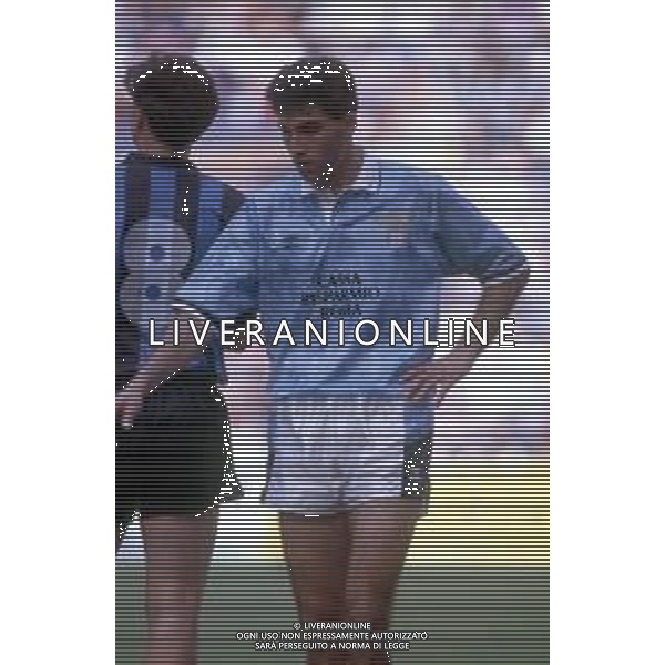 RETROSPETTIVA GIAMPAOLO SAURINI CALCIATORE NELLA FOTO CON LA MAGLIA DELLA LAZIO NEL 1990-1991 ARCHIVIO AG. ALDO LIVERANI SAS