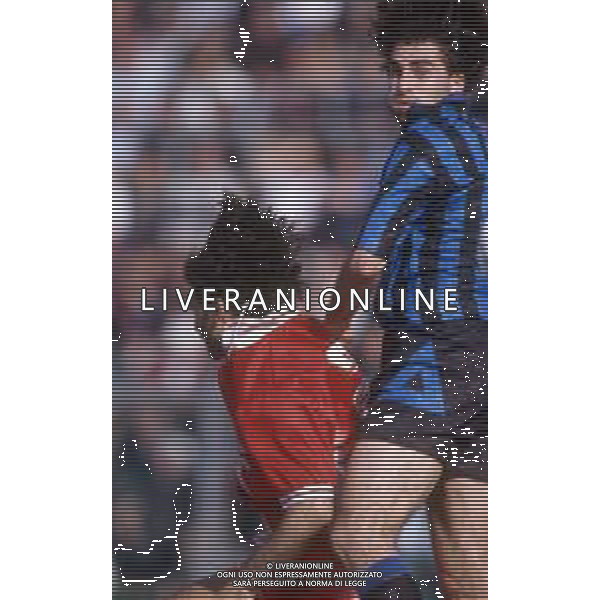 RETROSPETTIVA GIAMPAOLO SAURINI CALCIATORE NELLA FOTO CON LA MAGLIA DELL\'ATALANTA NEL 1994 ARCHIVIO AG. ALDO LIVERANI SAS