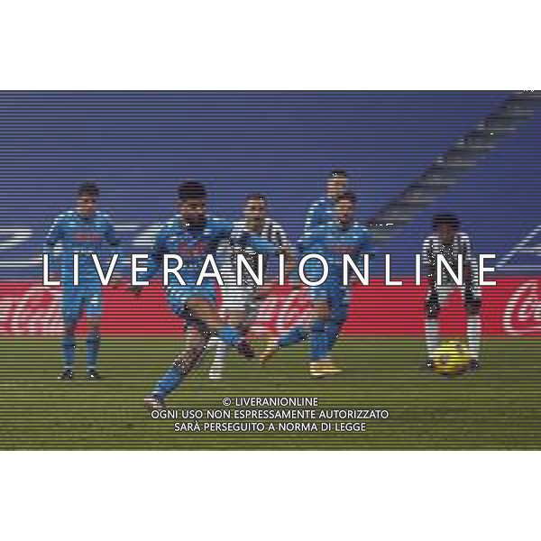 Reggio Emilia 20/01/2021 PS5 Supercoppa Italiana 2020/2021 Juventus vs Napoli - nella foto: Insigne Lorenzo(ssc napoli) batte il rigore che sbaglia ©Claudio Zamagni/Agenzia Aldo Liverani during Italian\'s PS5 Super Cup 2020/2021 soccer match between JUVENTUS F.C and S.S.C.NAPOLI at Mapei Stadium in Reggio Emilia on January 20 2021 photo credit by Claudio Zamagni/Aldo Liverani Photo Agency/AGENZIA ALDO LIVERANI SAS