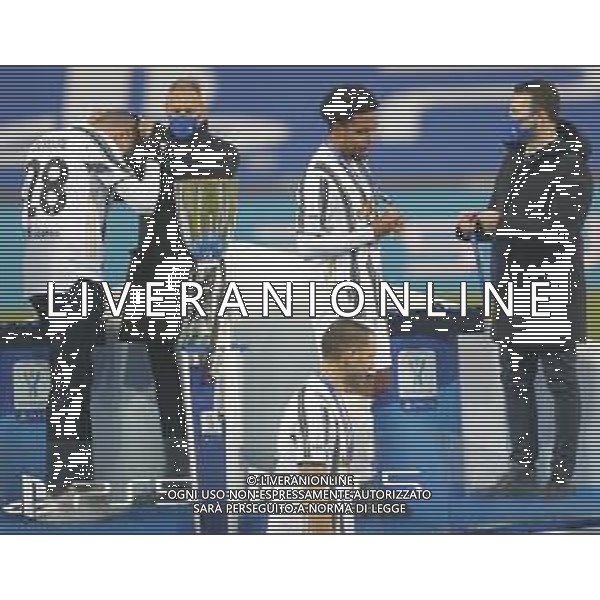 Reggio Emilia 20/01/2021 PS5 Supercoppa Italiana 2020/2021 Juventus vs Napoli - nella foto: Mckennie Weston (Juventus f.c.) Demiral Merith (Juventus f.c.) sul podio a fine gara ©Claudio Zamagni/Agenzia Aldo Liverani Mckennie Weston (Juventus f.c.) Demiral Merith (Juventus f.c.) during Italian\'s PS5 Super Cup 2020/2021 soccer match between JUVENTUS F.C and S.S.C.NAPOLI at Mapei Stadium in Reggio Emilia on January 20 2021 photo credit by Claudio Zamagni/Aldo Liverani Photo Agency