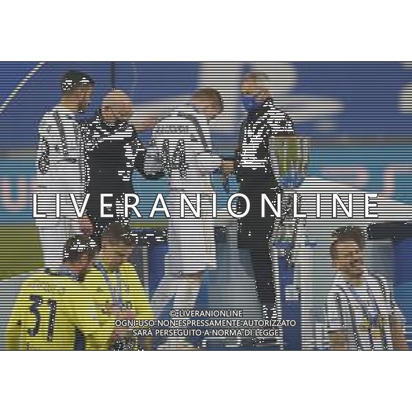 Reggio Emilia 20/01/2021 PS5 Supercoppa Italiana 2020/2021 Juventus vs Napoli - nella foto: Kulusevski Dejan(Juventus f.c.)Frabotta Gianluca (Juventus f.c.) Mckennie Weston (Juventus f.c.)Demiral Merith (Juventus f.c.) Kulusevski Dejan(Juventus f.c.) ©Claudio Zamagni/Agenzia Aldo Liverani Kulusevski Dejan(Juventus f.c.) Frabotta Gianluca (Juventus f.c.) during Italian\'s PS5 Super Cup 2020/2021 soccer match between JUVENTUS F.C and S.S.C.NAPOLI at Mapei Stadium in Reggio Emilia on January 20 2021 photo credit by Claudio Zamagni/Aldo Liverani Photo Agency