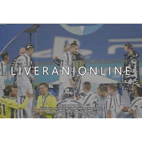 Reggio Emilia 20/01/2021 PS5 Supercoppa Italiana 2020/2021 Juventus vs Napoli - nella foto: Di Pardo Alessandro (Juventus f.c.) Dragusin Radu (Juventus f.c.) sul podio a fine gara ©Claudio Zamagni/Agenzia Aldo Liverani Dragusin Radu (Juventus f.c.) Di Pardo Alessandro (Juventus f.c.) during Italian\'s PS5 Super Cup 2020/2021 soccer match between JUVENTUS F.C and S.S.C.NAPOLI at Mapei Stadium in Reggio Emilia on January 20 2021 photo credit by Claudio Zamagni/Aldo Liverani Photo Agency