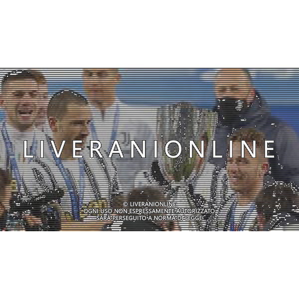 Reggio Emilia 20/01/2021 PS5 Supercoppa Italiana 2020/2021 Juventus vs Napoli - nella foto: festeggiamenti Juventus per la vittoria della supercoppa ©Claudio Zamagni/Agenzia Aldo Liverani during Italian\'s PS5 Super Cup 2020/2021 soccer match between JUVENTUS F.C and S.S.C.NAPOLI at Mapei Stadium in Reggio Emilia on January 20 2021 photo credit by Claudio Zamagni/Aldo Liverani Photo Agency