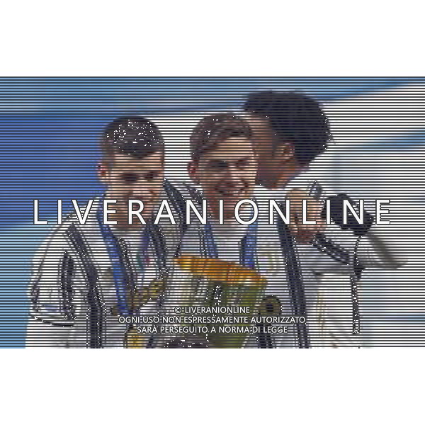 Reggio Emilia 20/01/2021 PS5 Supercoppa Italiana 2020/2021 Juventus vs Napoli - nella foto: festeggiamenti Dybala Paulo Juventus per la vittoria della supercoppa ©Claudio Zamagni/Agenzia Aldo Liverani during Italian\'s PS5 Super Cup 2020/2021 soccer match between JUVENTUS F.C and S.S.C.NAPOLI at Mapei Stadium in Reggio Emilia on January 20 2021 photo credit by Claudio Zamagni/Aldo Liverani Photo Agency