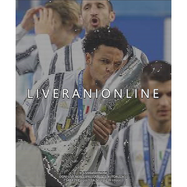 Reggio Emilia 20/01/2021 PS5 Supercoppa Italiana 2020/2021 Juventus vs Napoli - nella foto: festeggiamenti Juventus per la vittoria della supercoppa Mckennie Weston (Juventus f.c.) ©Claudio Zamagni/Agenzia Aldo Liverani Mckennie Weston (Juventus f.c.) during Italian\'s PS5 Super Cup 2020/2021 soccer match between JUVENTUS F.C and S.S.C.NAPOLI at Mapei Stadium in Reggio Emilia on January 20 2021 photo credit by Claudio Zamagni/Aldo Liverani Photo Agency