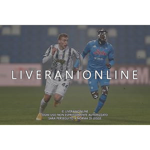 Reggio Emilia 20/01/2021 PS5 Supercoppa Italiana 2020/2021 Juventus vs Napoli - nella foto: Kulusevski Dejan(Juventus f.c.) Bakayoko Tiemoue\'(ssc napoli) ©Claudio Zamagni/Agenzia Aldo Liverani Kulusevski Dejan(Juventus f.c.) Bakayoko Tiemoue\'(ssc napoli) during Italian\'s PS5 Super Cup 2020/2021 soccer match between JUVENTUS F.C and S.S.C.NAPOLI at Mapei Stadium in Reggio Emilia on January 20 2021 photo credit by Claudio Zamagni/Aldo Liverani Photo Agency