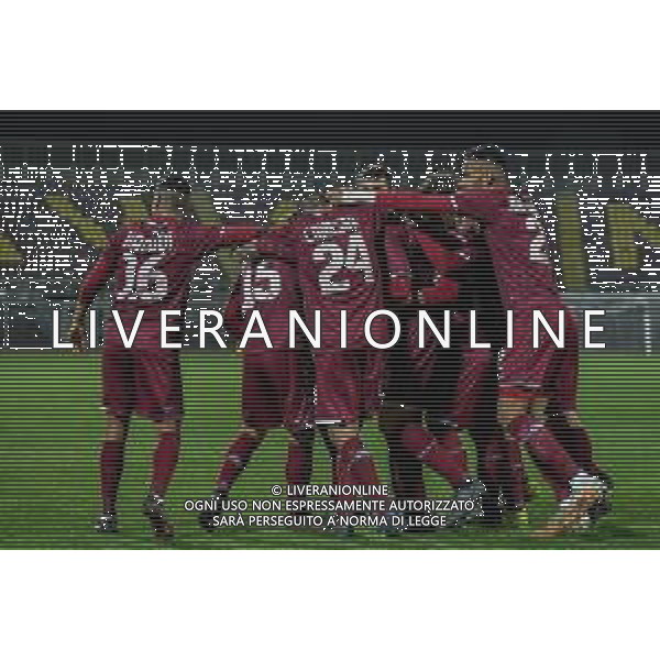 Fabio Fagiolini/LM - Livorno vs Albinoleffe - Italian football Serie C match 2020/2021 23 January 2021 - Armando Picchi stadium, livorno, Italy Photo showing: Livorno players celebrate after scoring the goal @LM/Fabio Fagiolini/AGENZIA ALDO LIVERANI SAS