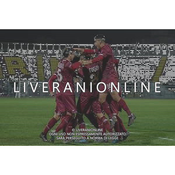 Fabio Fagiolini/LM - Livorno vs Albinoleffe - Italian football Serie C match 2020/2021 23 January 2021 - Armando Picchi stadium, livorno, Italy Photo showing: Livorno players celebrate after scoring the goal @LM/Fabio Fagiolini/AGENZIA ALDO LIVERANI SAS