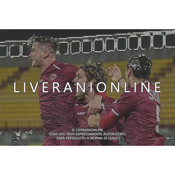 Fabio Fagiolini/LM - Livorno vs Albinoleffe - Italian football Serie C match 2020/2021 23 January 2021 - Armando Picchi stadium, livorno, Italy Photo showing: Livorno players celebrate after scoring the goal @LM/Fabio Fagiolini/AGENZIA ALDO LIVERANI SAS