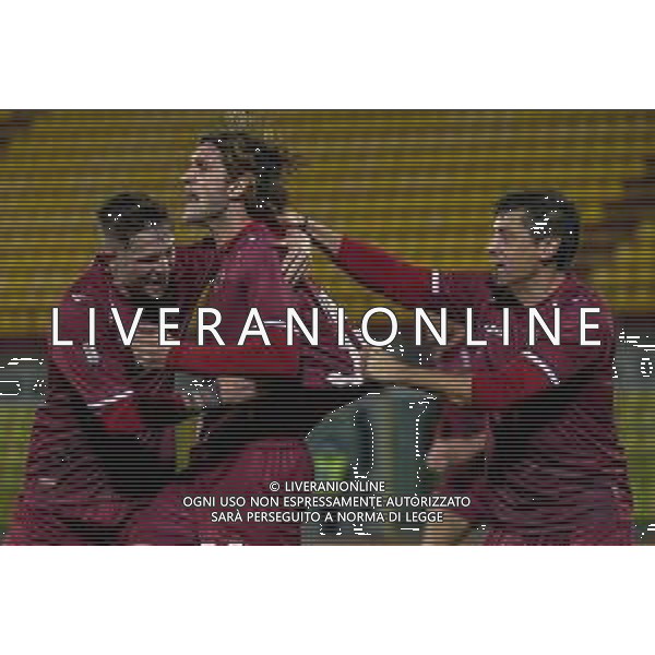 Fabio Fagiolini/LM - Livorno vs Albinoleffe - Italian football Serie C match 2020/2021 23 January 2021 - Armando Picchi stadium, livorno, Italy Photo showing: Livorno players celebrate after scoring the goal of Gabriele Morelli (Livorno) @LM/Fabio Fagiolini/AGENZIA ALDO LIVERANI SAS
