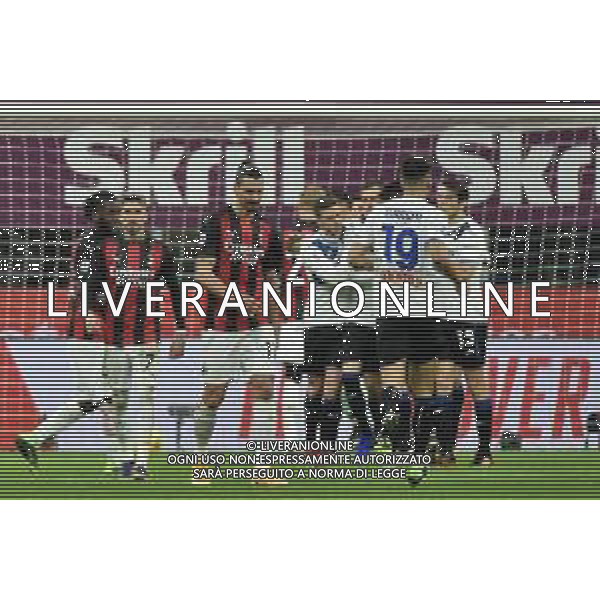 esultanza Atalanta dopo il gol del 2 a 0 di Josip Ilicic su rigore Milan vs Atalanta Campionato Serie A TIM - 19a giornata Milano 23-01-2021 Stadio Giuseppe Meazza - San Siro foto Roberto Garavaglia/ag. Aldo Liverani sas /AGENZIA ALDO LIVERANI SAS