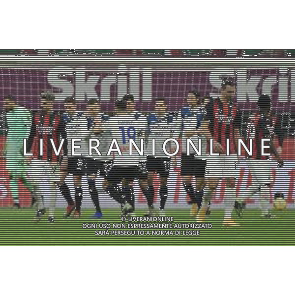 esultanza Atalanta dopo il gol del 2 a 0 di Josip Ilicic su rigore Milan vs Atalanta Campionato Serie A TIM - 19a giornata Milano 23-01-2021 Stadio Giuseppe Meazza - San Siro foto Roberto Garavaglia/ag. Aldo Liverani sas /AGENZIA ALDO LIVERANI SAS