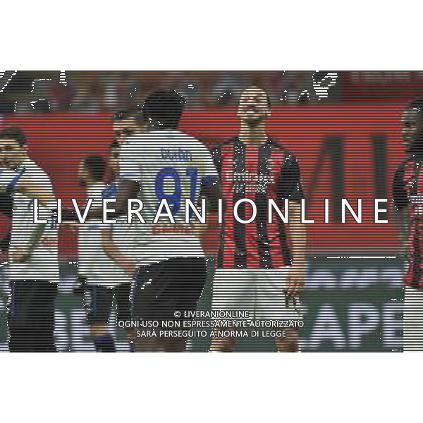 il battibecco tra Zlatan Ibrahimovic (Milan) e Duvan Zapata (Atalanta) nel finale della gara Milan vs Atalanta Campionato Serie A TIM - 19a giornata Milano 23-01-2021 Stadio Giuseppe Meazza - San Siro foto Roberto Garavaglia/ag. Aldo Liverani sas
