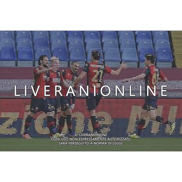 Danilo Vigo/LM - Genoa CFC vs Cagliari Calcio - Italian football Serie A match 2020/2021 24 January 2021 - Luigi Ferraris stadium, Genova, Italy Photo showing: teram Genoa, celebrates after scoring a goal @LM/Danilo Vigo/AGENZIA ALDO LIVERANI SAS
