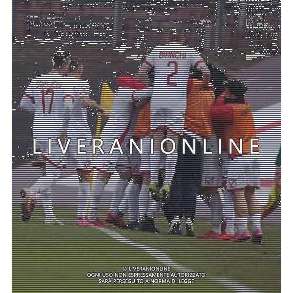 MANTOVA - FERMANA CAMPIONATO CALCIO SERIE C LEGA PRO 24.01.2021 NELLA FOTO ABBRACCI ESULTANZA DOPO IL GOL DI GUCCIONE ©SANTANDREA/AGENZIA ALDO LIVERANI SAS