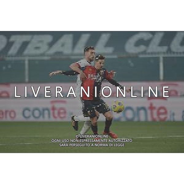 Danilo Vigo/LM - Genoa CFC vs Cagliari Calcio - Italian football Serie A match 2020/2021 24 January 2021 - Luigi Ferraris stadium, Genova, Italy Photo showing: Luca Ceppitelli (Cagliari), Miha Zajc (Genoa) @LM/Danilo Vigo/AGENZIA ALDO LIVERANI SAS