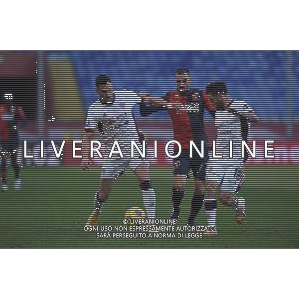 Danilo Vigo/LM - Genoa CFC vs Cagliari Calcio - Italian football Serie A match 2020/2021 24 January 2021 - Luigi Ferraris stadium, Genova, Italy Photo showing: Charalampos Lykogiannƒ´s (Cagliari), Davide Zappacosta (Genoa), Nahitan Nandez (Cagliari) @LM/Danilo Vigo/AGENZIA ALDO LIVERANI SAS